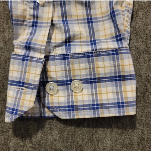 Banana Republic Blue and White Checkered Casual Button Down Shirt - Picture 3 of 12
